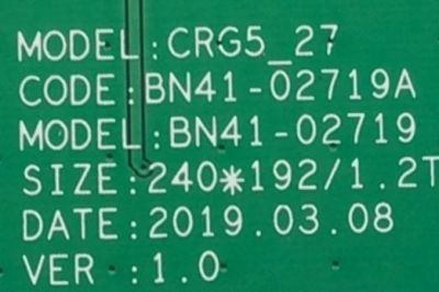 MAIN PARA MONITOR CURVO SAMSUNG / NUMERO DE PARTE BN94-13401A / BN41-02719A / BN9413401A / 13401A / PANEL CY-PR270DGLV1H / DISPLAY BN96-49442A / BN9649442A / MODELO LC27RG50FQNXZA FA01 - Imagen 2
